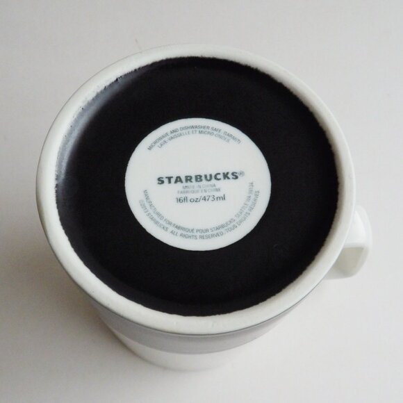 Starbucks 2013 Black & White Coffee Mug 16 oz. Glossy & Matte - Picture 4 of 7
